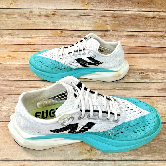 New Balance Womens FuelCell SuperComp Pacer V2 White Turquoise Running Shoes 9 - Picture 6 of 16